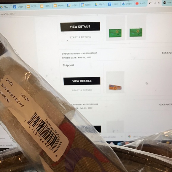 🌈 Coach Rainbow Belt Roller Buckle Cut To Size Reversible 38 mm - Picture 4 of 8